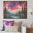 Pink Aurora Borealis In Canada II - Winter Mountains On Wood Print-286507256