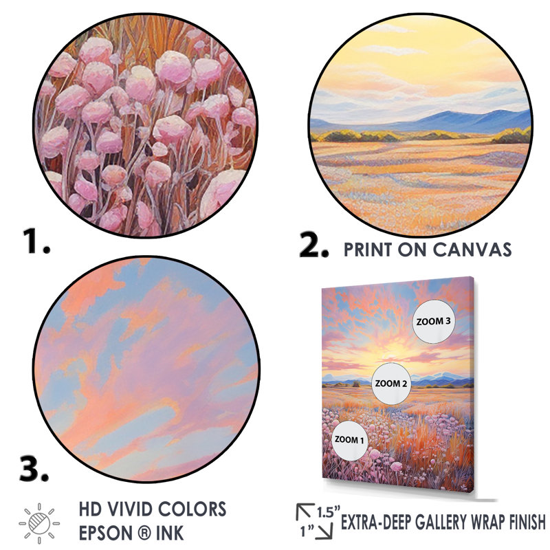 Décoration murale Kawaii Paries Landscape at Sunset II - Prairies, Cadre photo noir, H 32 po x l 24 po x P 1 po