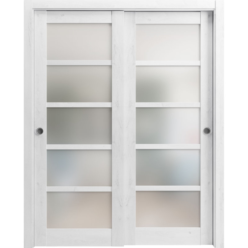 Portes à panneaux coulissantes à panneaux Quadro, 48 po x 96 po, Blanc nordique