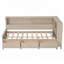 Lit de jour en bois avec tablettes de rangement et 3 tiroirs-470479455