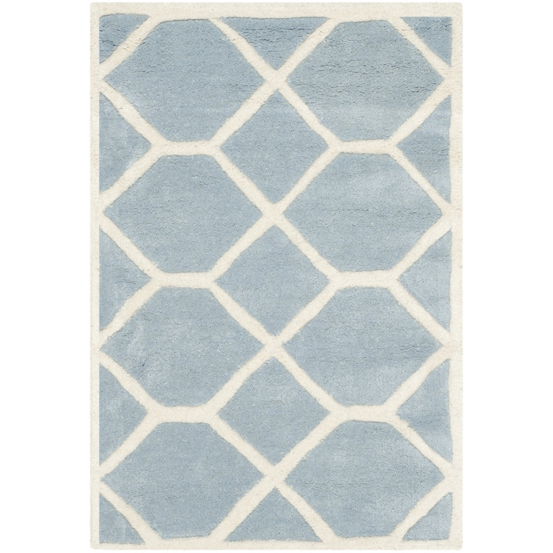 Deedie Hand Tufted Wool Geometric Rug, Rectangle 2' x 3'