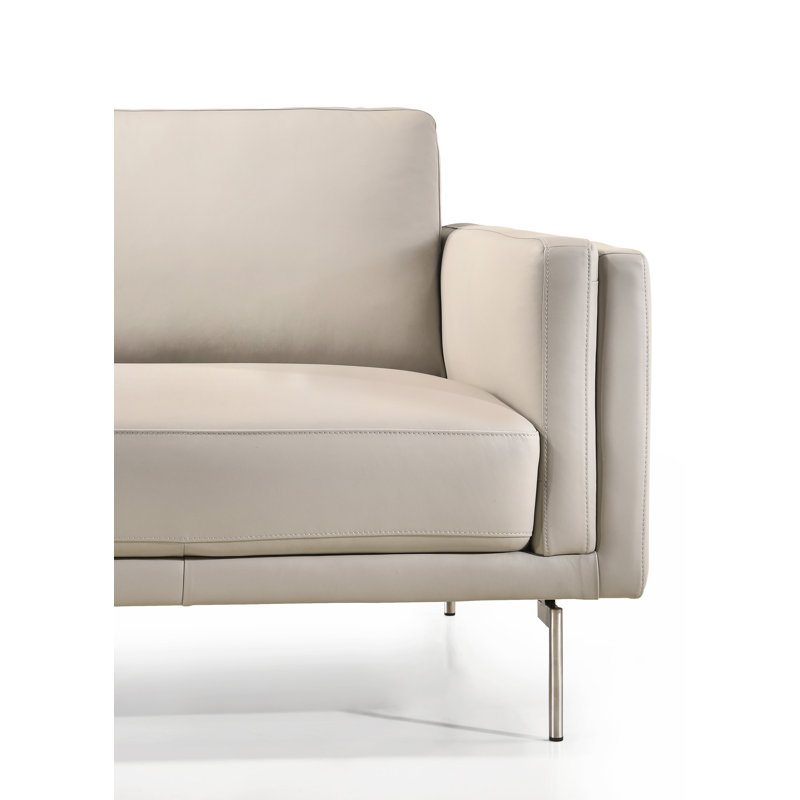London Chair, Light Gray, Brushed Stainless Steel