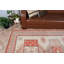 Grand tapis turc vintage orange pour la salle à manger au design anatolien