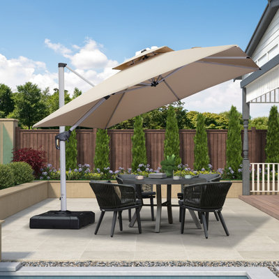 Romy 9' x 9' Square Cantilever Umbrella,Beige