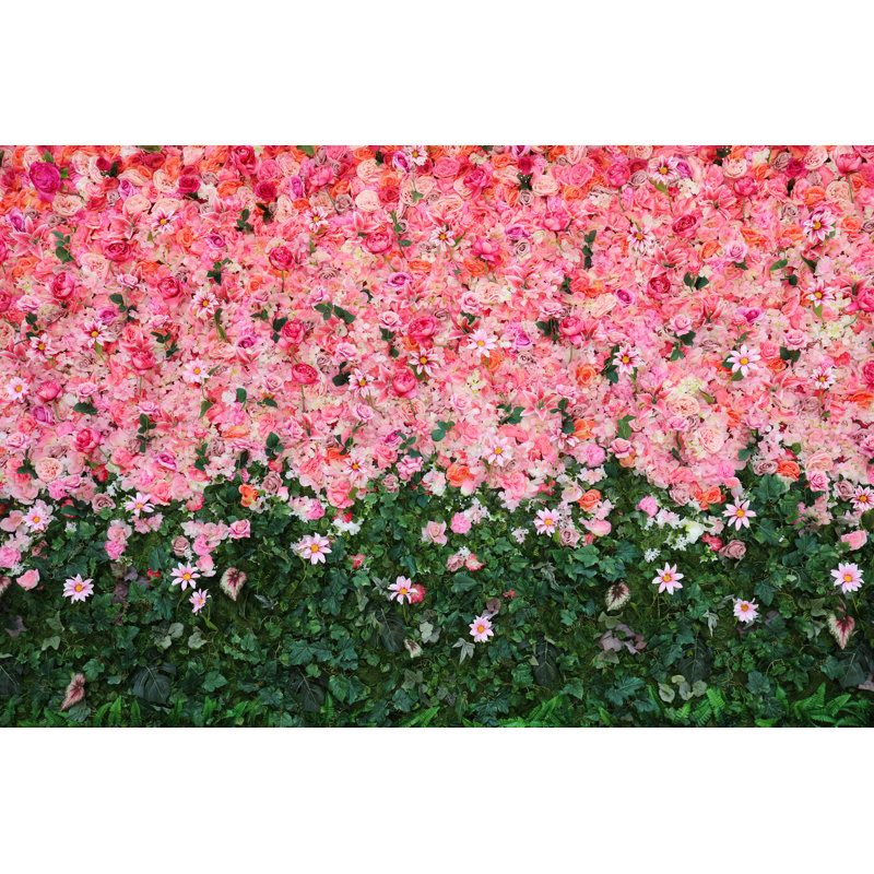 Mur de fleurs par Tolgart, H 8 po x l 12 po