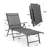 Hughe Outdoor Metal Chaise Lounge, Foldable and Assemble Free Outdoor Lounge Chair with 7-Position Adjustable Backrest, Patio Lounge Chair for Poolside, Dark Gray-1990568207