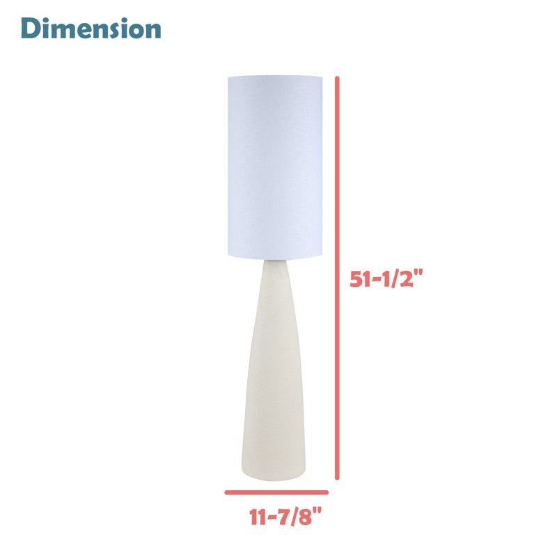 Lampe sur pied 51,5 po Caylon, Blanc