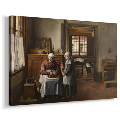 Interior with Woman and Child-Henri De Braekeleer-Gallery Wrapped Canvas-c. late 19th Century