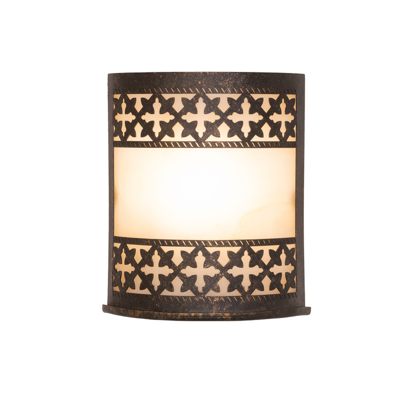 8" Wide Cardiff Wall Sconce, 9" H x 8" W x 3" D, Golden Bronze