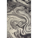 Strouth Abstract Grey Area Rug