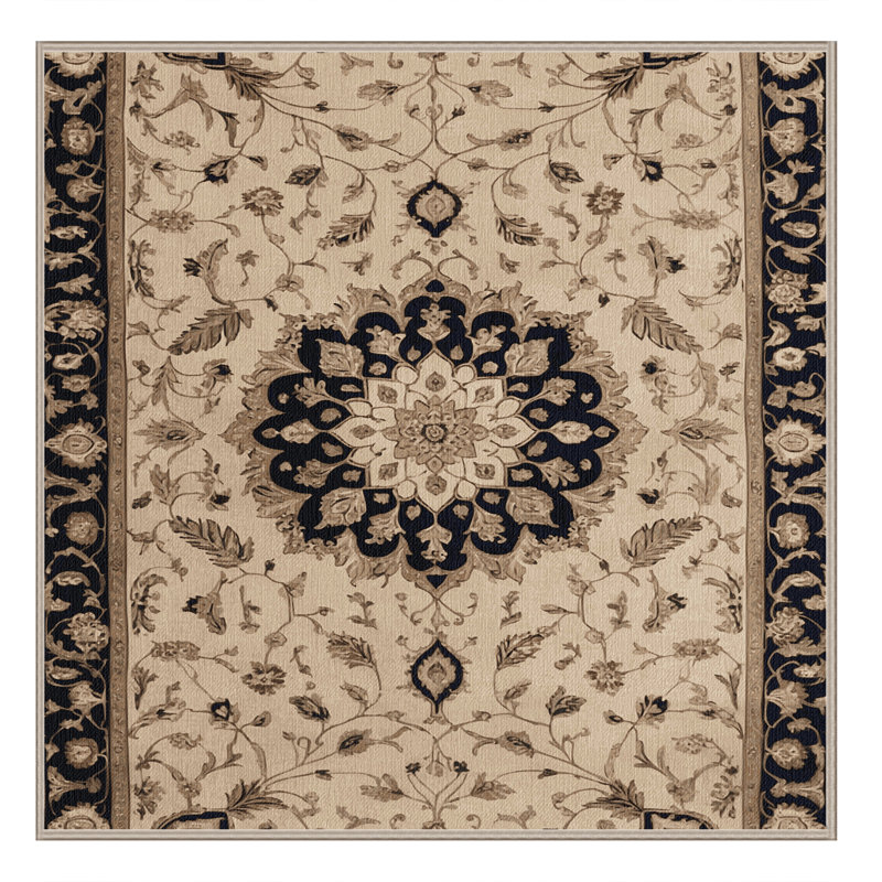 Tapis brun lavable à la machine, Carré 3 pi