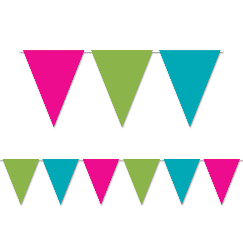 Cerise, vert lime et turquoise fanion Bnr