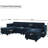 Modular Sectional Sofa U Shaped Velvet Couch with Reversible Chaise Oversized Couch with Ottoman Blue