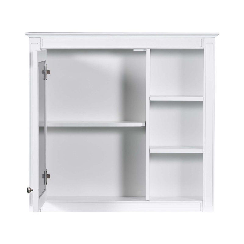 Meuble-lavabo autoportant moderne avec plusieurs options de rangement et armoire à glace, Blanc