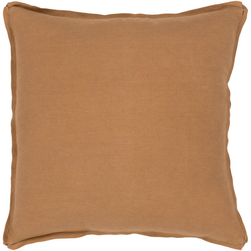 Solid Throw Pillow, 20" H x 20" W x 3.5" D, Poly Fill, Burnt Orange