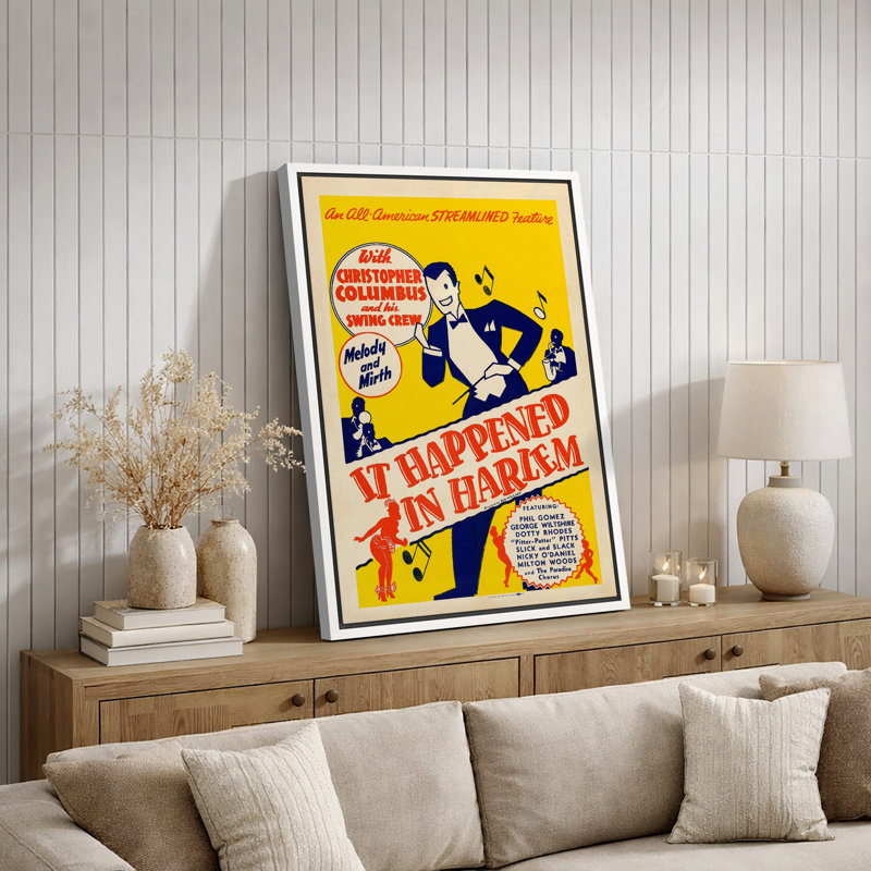 «Retro Swing Music Show», affiche d'art, «Happ pass in Harlem», impression sur toile encadrée, H 24 po x l 16 po x P 1,5 po