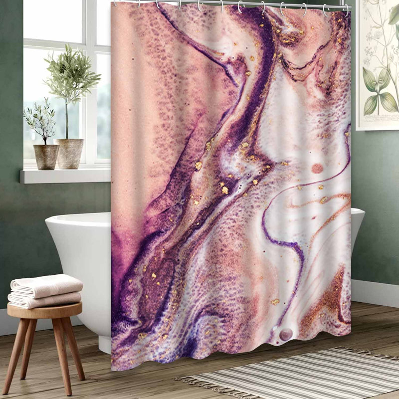 Rideau de douche imperméable doré, rideaux de douche pour la salle de bain avec 12 crochets, 72" L x 84" W