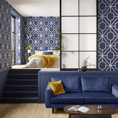 Rinku Geometric Metallic Wallpaper Double Roll