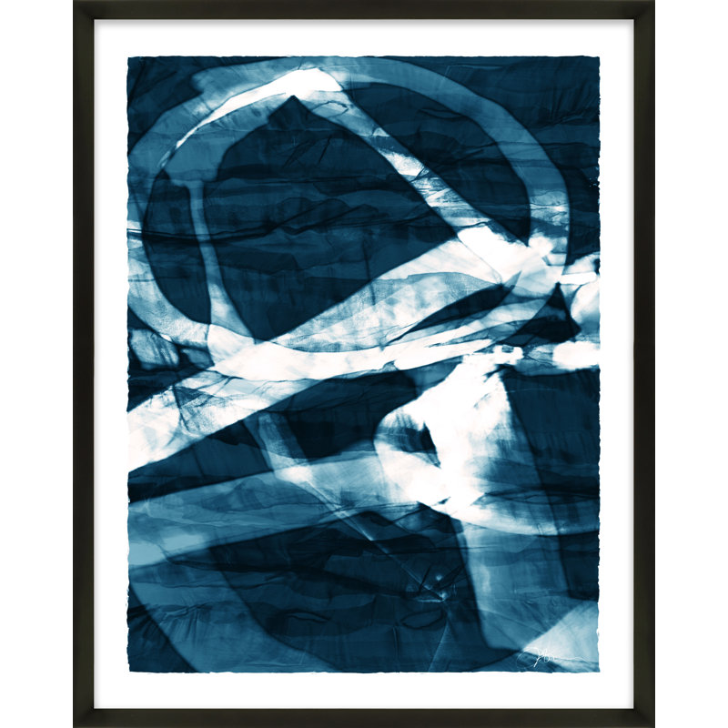 Convergence Indigo 2 Print by Jacques Pilon, Black Wood, 30" H x 24" W x 1.25" D