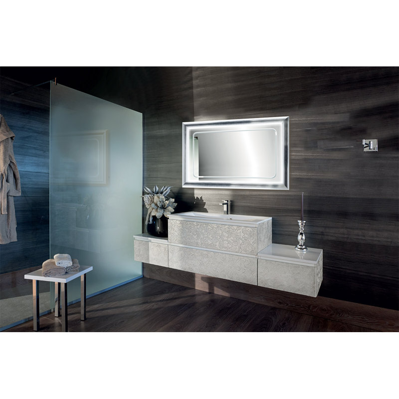Cossette Metal Wall Mirror, 30" H x 48" W, Silver