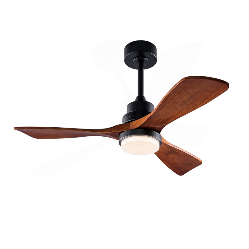 42 Inch Ceiling Fans With Lights And Remote, Outdoor Ceiling Fan For Patios With Light 3 Blades Modern Ceiling Fan Noiseless Reversible DC Motor, Wood Fan For Farmhouse
