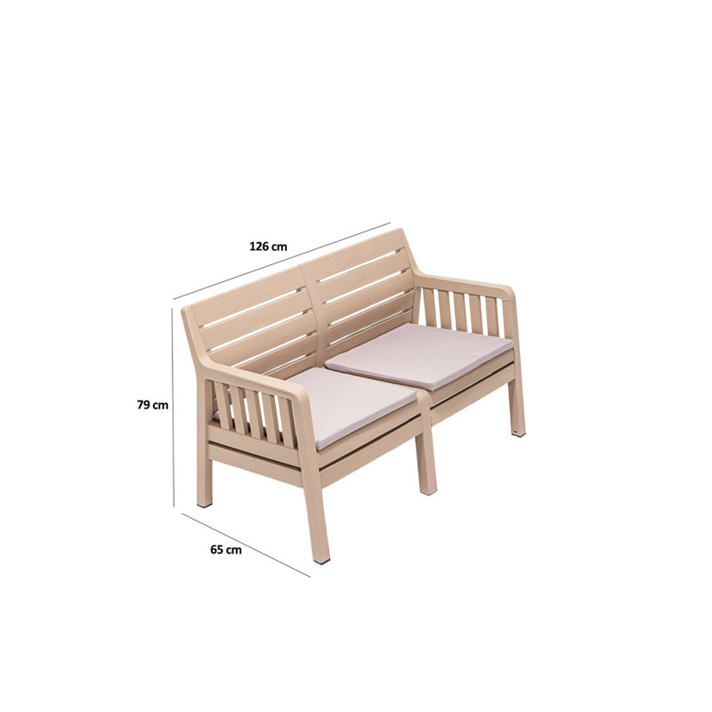 Cardamom Rectangle Aluminum Loveseat
