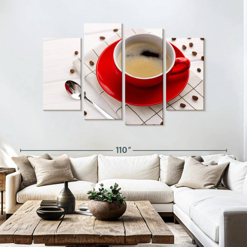 Tasse à café Yarlin et grains rôtis, H 54 po x l 84 po