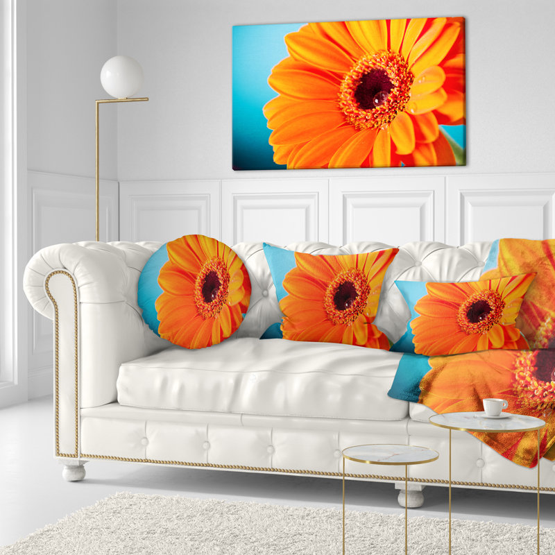 Coussin lombaire flowerswork en cascade à gerbera fleur