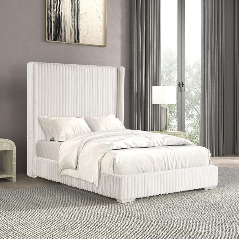Lit contemporain 1pc, Blanc, Très grand