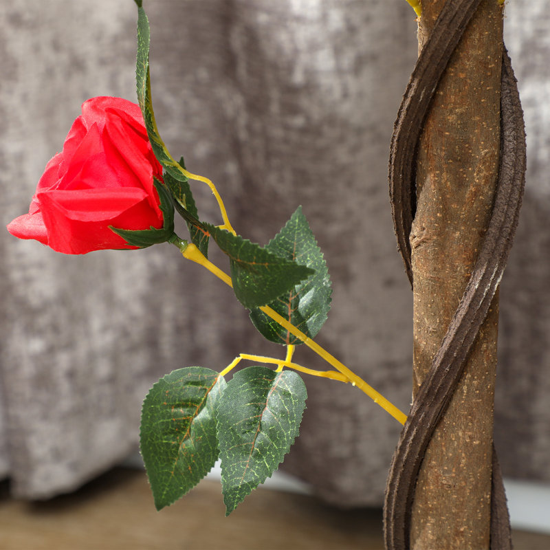 90cm Faux Rose Tree Plant in Pot, Red