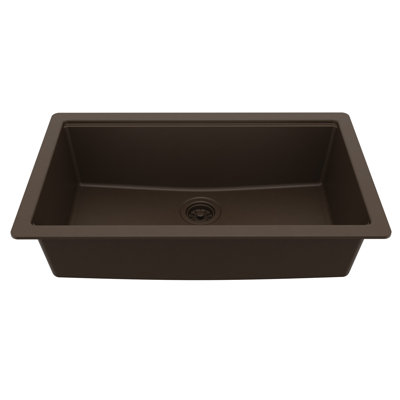Karran 32" Undermount Single Bowl Quartz Kitchen Sink Kit in Brown