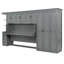 Lit escamotable simple mural avec garde-robe, armoire et bureau - Lit pliant peu encombrant de couleur grise-1106655792