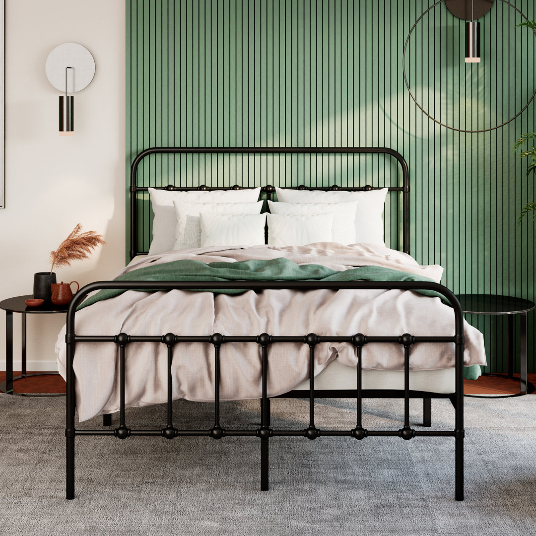 Payan Metal Platform Bed with Vintage Headboard and Footboard Willa Arlo™ Interiors 