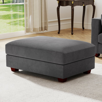 Repose-pieds rectangulaire modulaire en velours côtelé 36,6 po, partie modulaire pour canapé modulaire