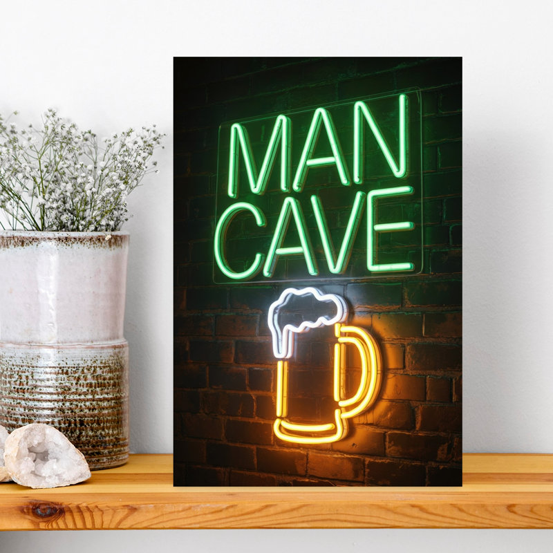 «Man Cave», art mural contemporain, H 18 po x l 12 po