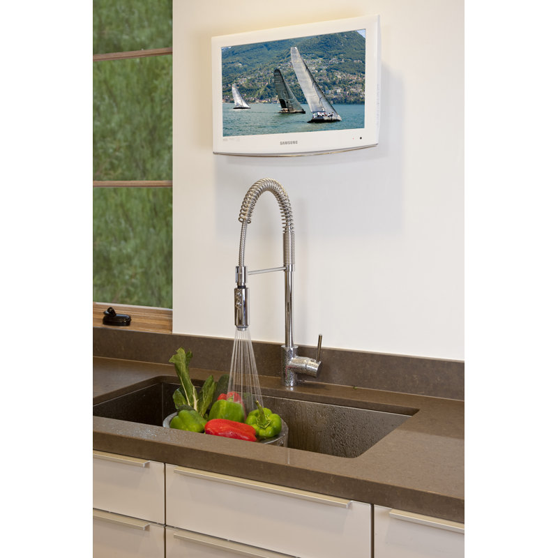 Lux Pull-Down Single Handle Kitchen Faucet with Accessories, Brushed Stainless Steel