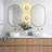Half Moon Disc Clear Ribbed Glass Shaded Led Integrated Brass Wall Sconce-1887263145