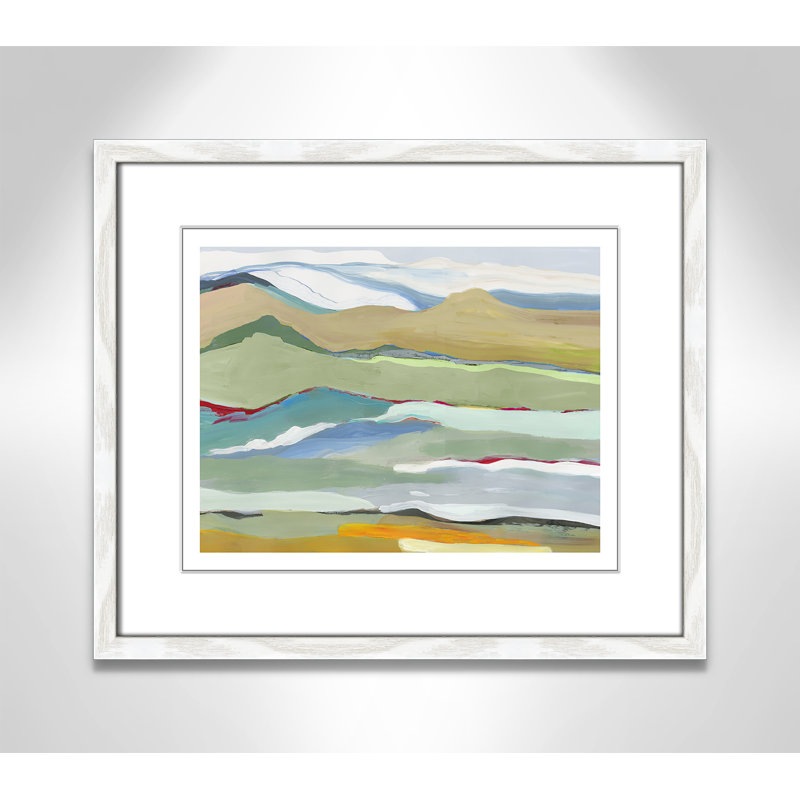 Dee Goodbye Summer on the Hills - Picture Frame Painting, 16" H x 19" W x 0.75" D, White Wood Framed