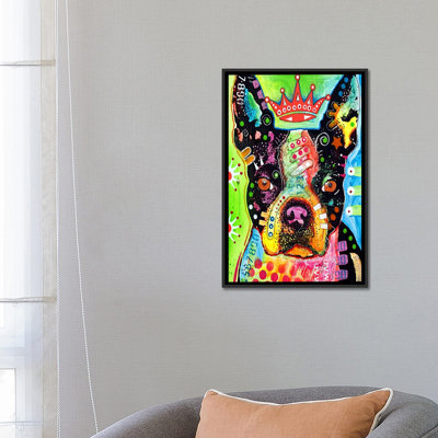 Boston Terrier Crowned by Dean Russo - Print on Canvas
