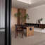 Black+Light-walnut Rectangular Solid Wood Dining Table-1610845486