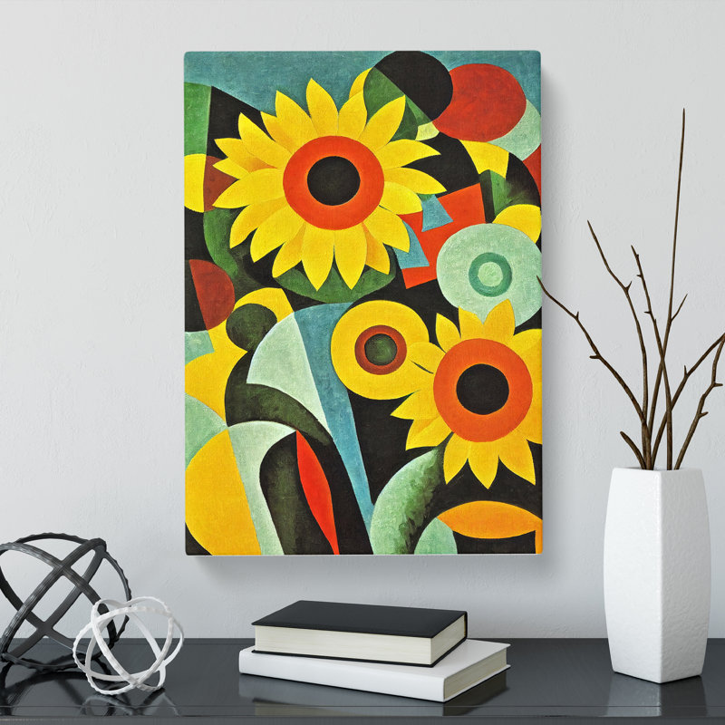 Denyse Sunflowers Abstract - Wrapped Canvas, 76cm H x 50cm W