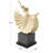 Waheeda Polystone Dancer Decorative Gold Sculpture with Black Square Base