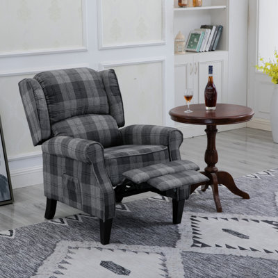 Fauteuil / fauteuil inclinable et rembourré de style rétro avec passe-partout pour le salon