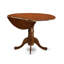 3 Piece Kitchen Table Set for Small Spaces Contains a Round Dining Room Table with Dropleaf and 2 Faux Leather Upholstered Chairs, 42x42 Inch, Espresso-792803247-719023224