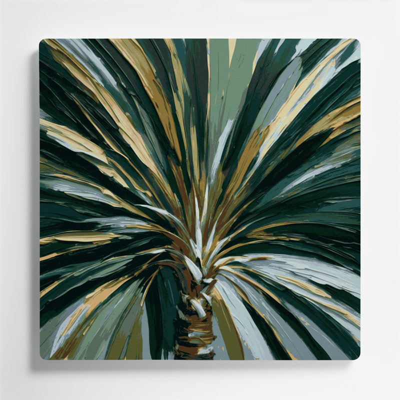 Art mural en métal Botanical Fan, H 12 po x l 12 po
