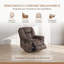 Fauteuil inclinable manuel en tissu imprimé 38 po Brun, mousse à mémoire de forme haute densité, structure en bois massif