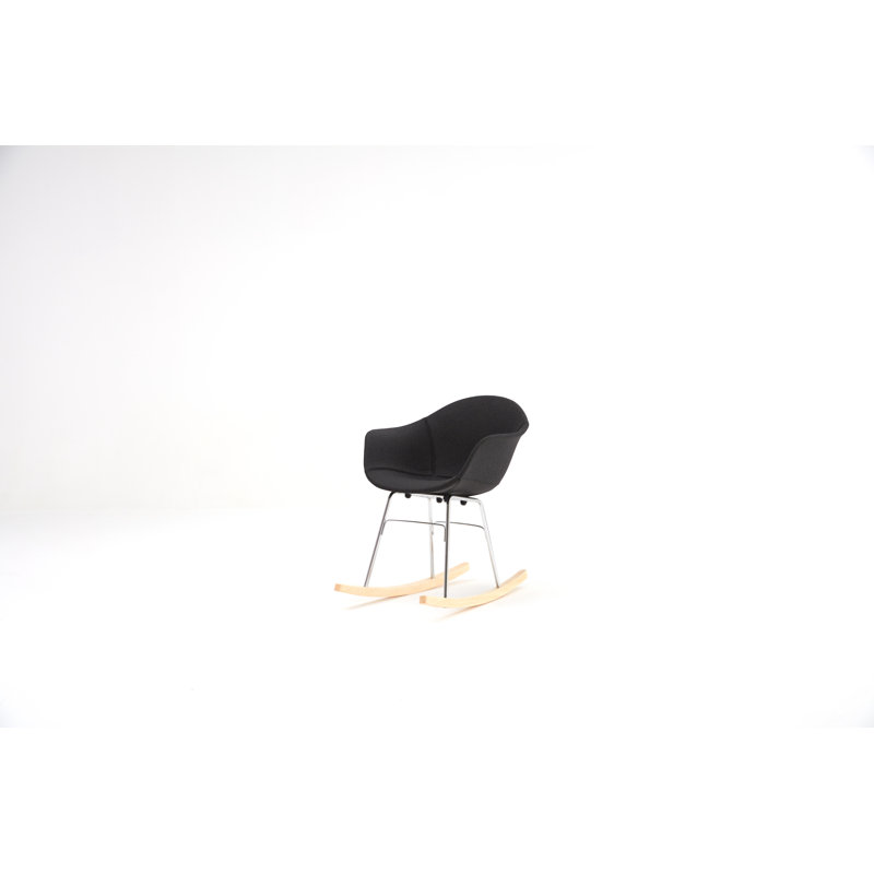 Chaise berçante TA UP, Chrome naturel, Noir