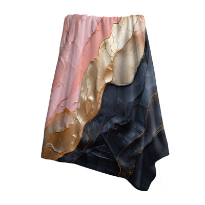 Minimalism Pink Gold Potteries - Abstract Spirals Cozy Blanket