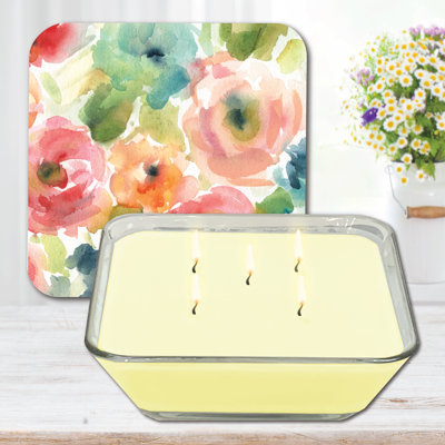  Bougie de jardin en cire de soja 20 oz 3 en 1 avec couvercle