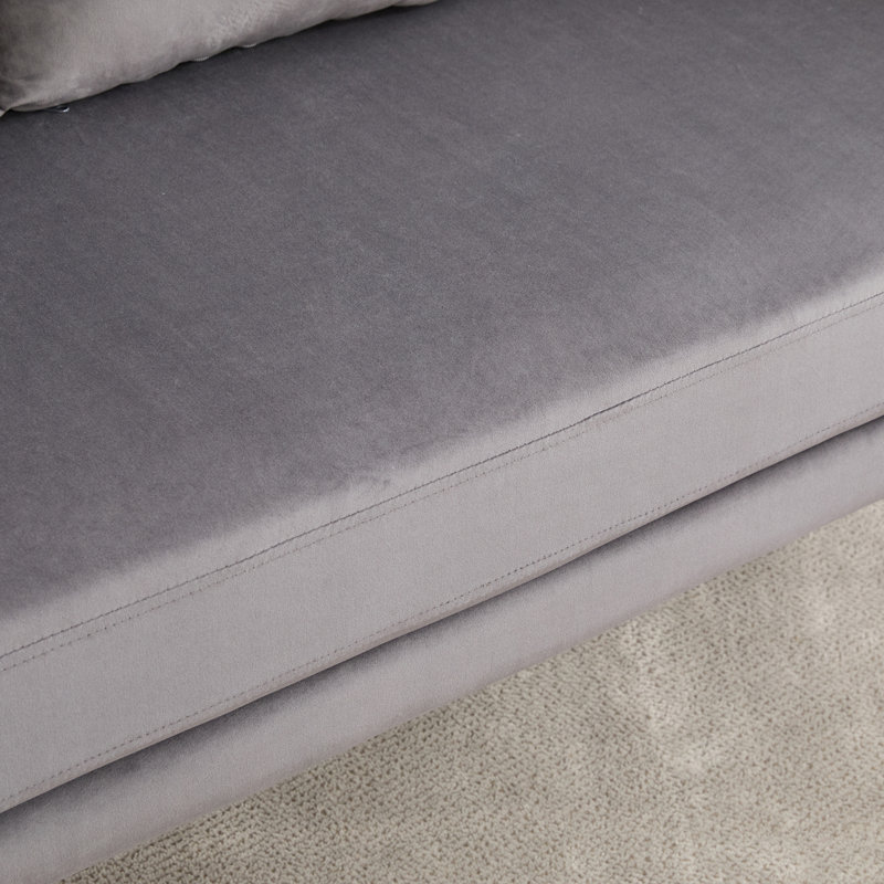 Causeuse en velours, Gris anthracite